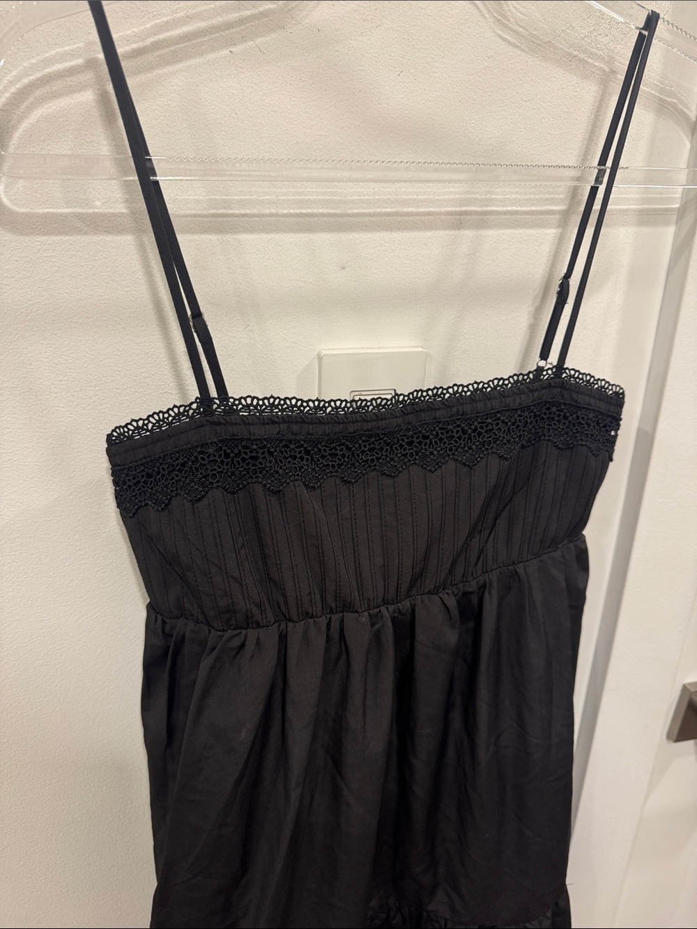 Zara Black Tiered Maxi Dress with Spaghetti Straps - Picture 3 of 5